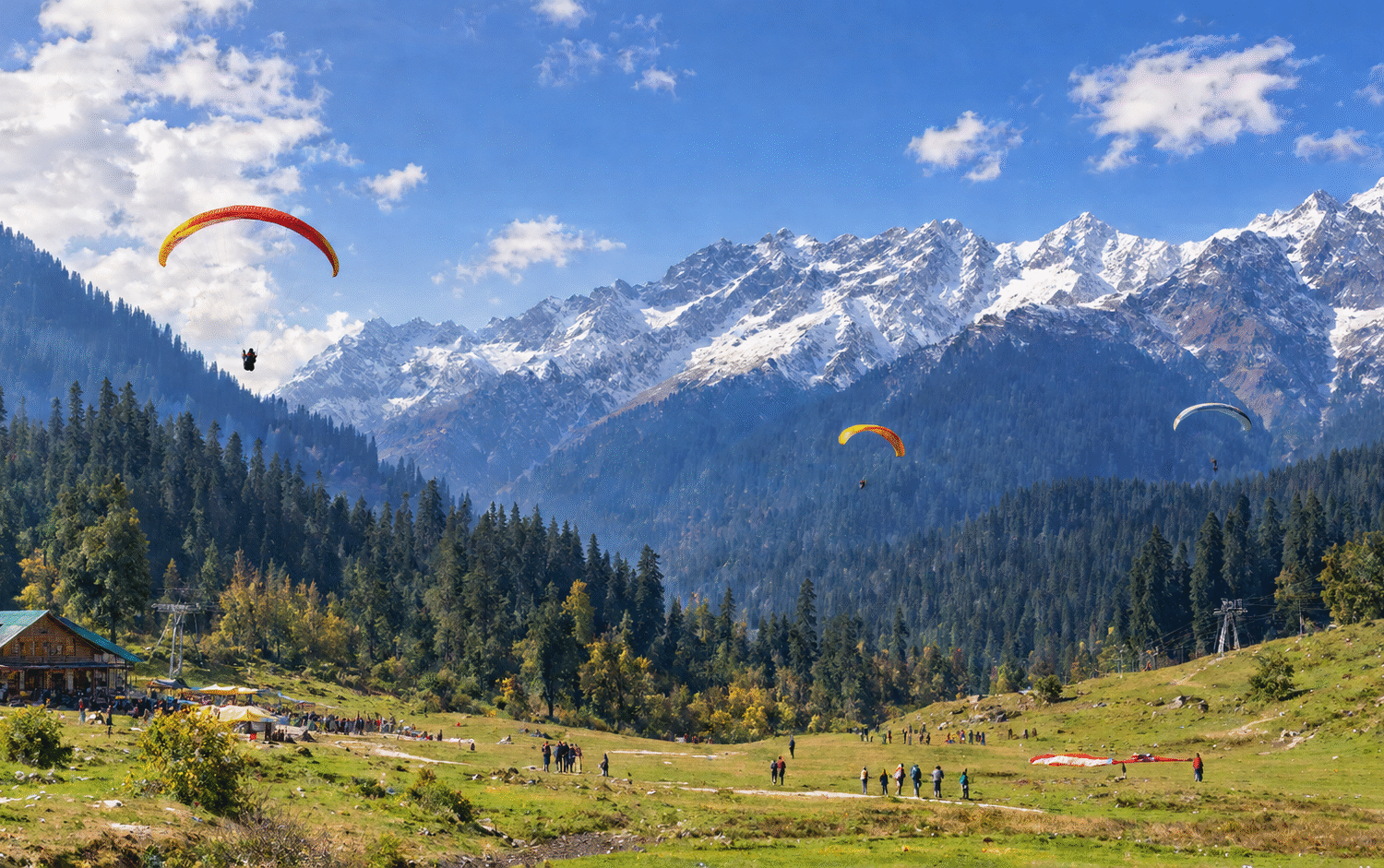 Paragliding Over Solang Valley