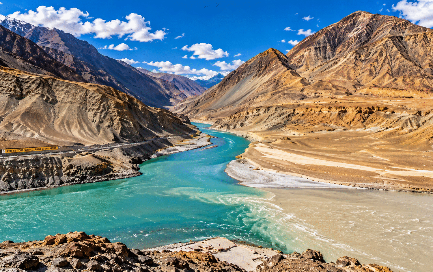 Turquoise and Muddy River Confluence